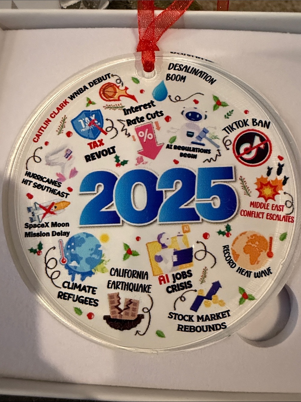 2025 Holiday Ornament - Blue and White - New! - Picture 3 of 3